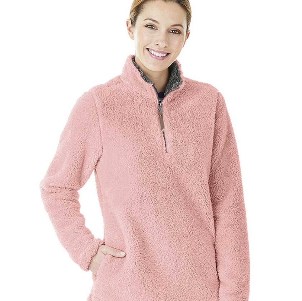 Women's Pink Fleece Pullover, Size M